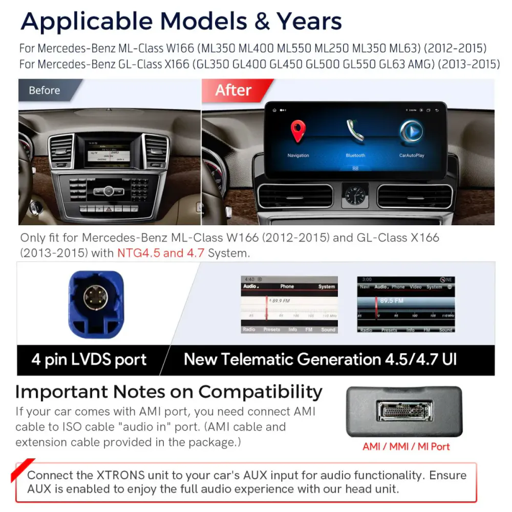 Mercedes-Benz W166 - X166 Android DAB+ Stereo | 10.25