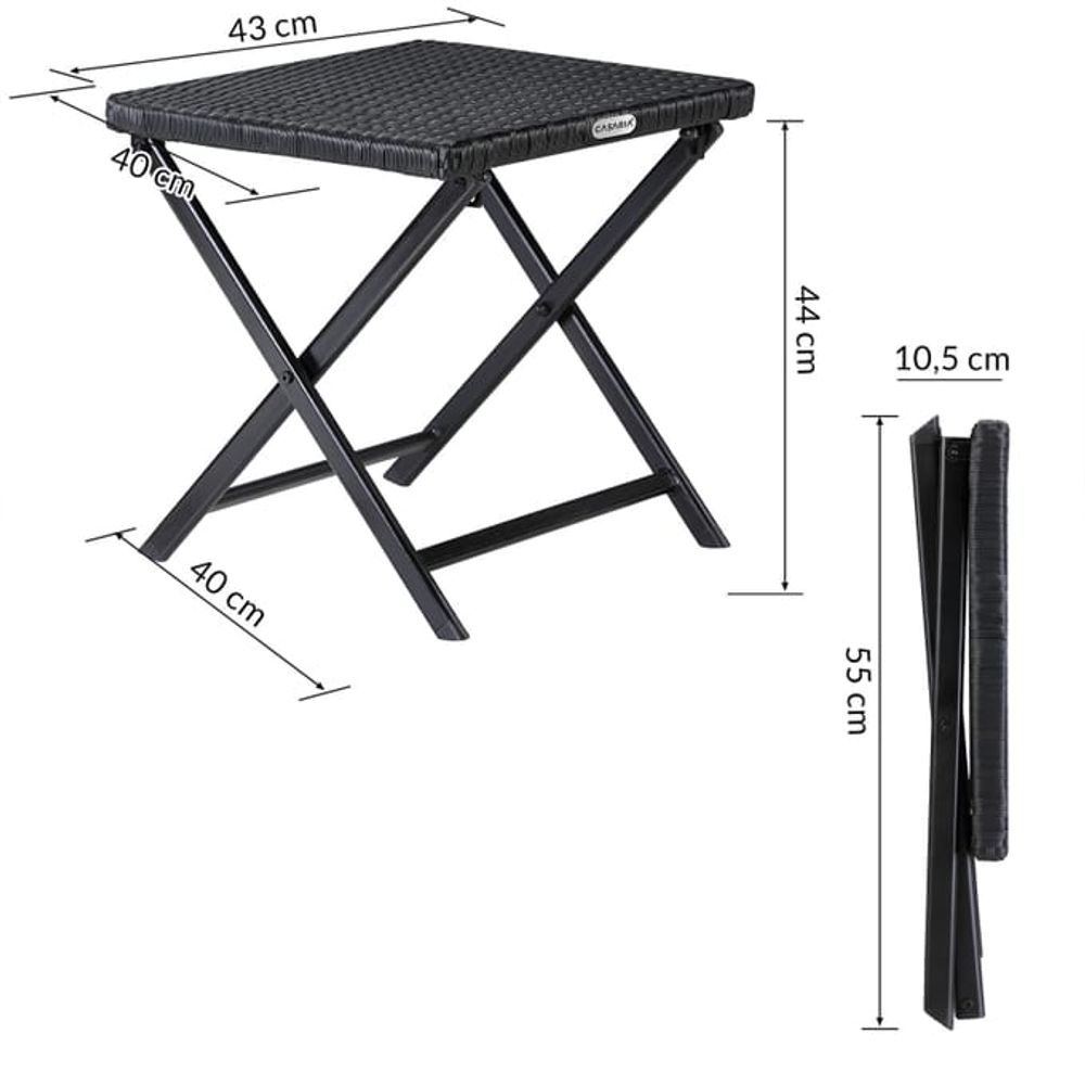Krakk/bord sammenleggbar Rome svart