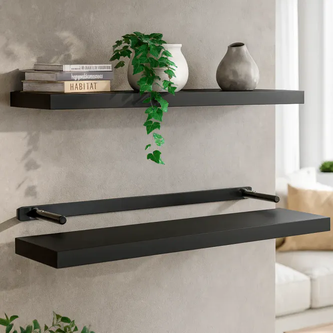 Hovedbilde Vegghylle flytende 110 cm - svart