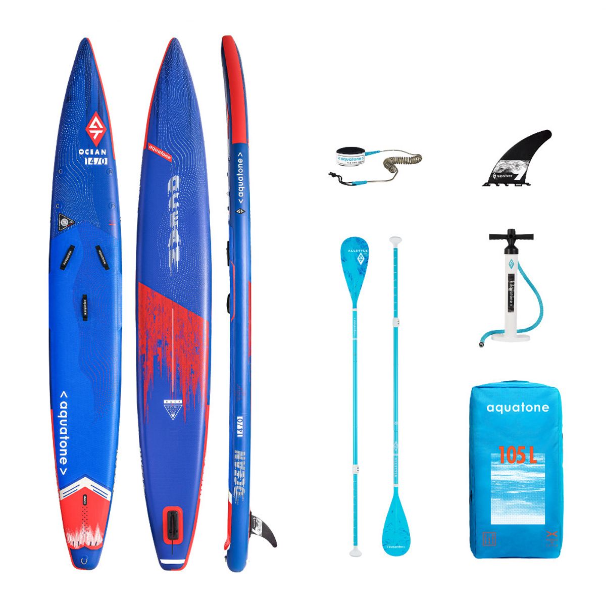 Aquatone Ocean 14'0” – 2022 SUP-brett m/tilbehør – Racingbrett for fart og lange distanser